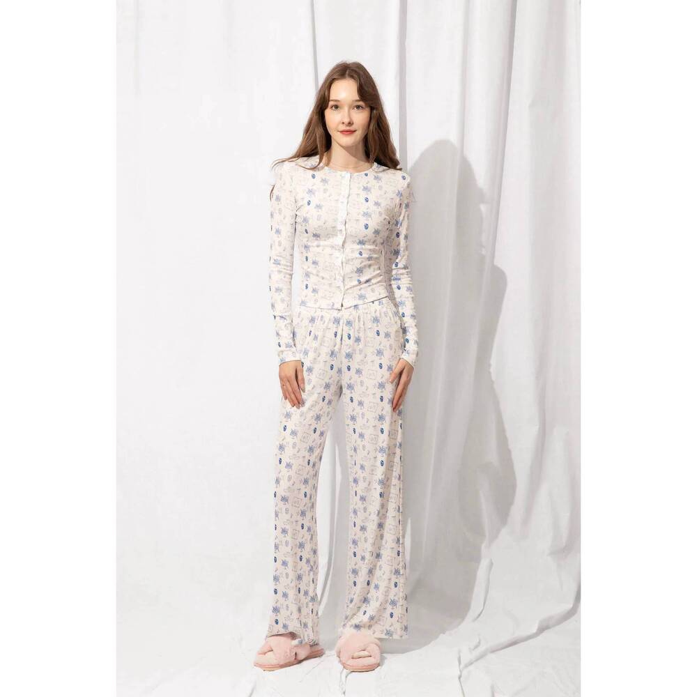 NEW BAILEY ROSE tessa lounge pants in white multi